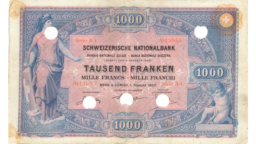 1ère série de billets 1907, Billet de 1000 francs, recto