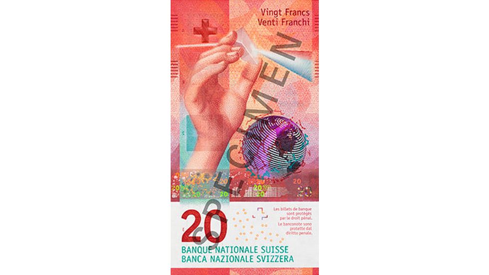 20-franc note Specimen (front view)
