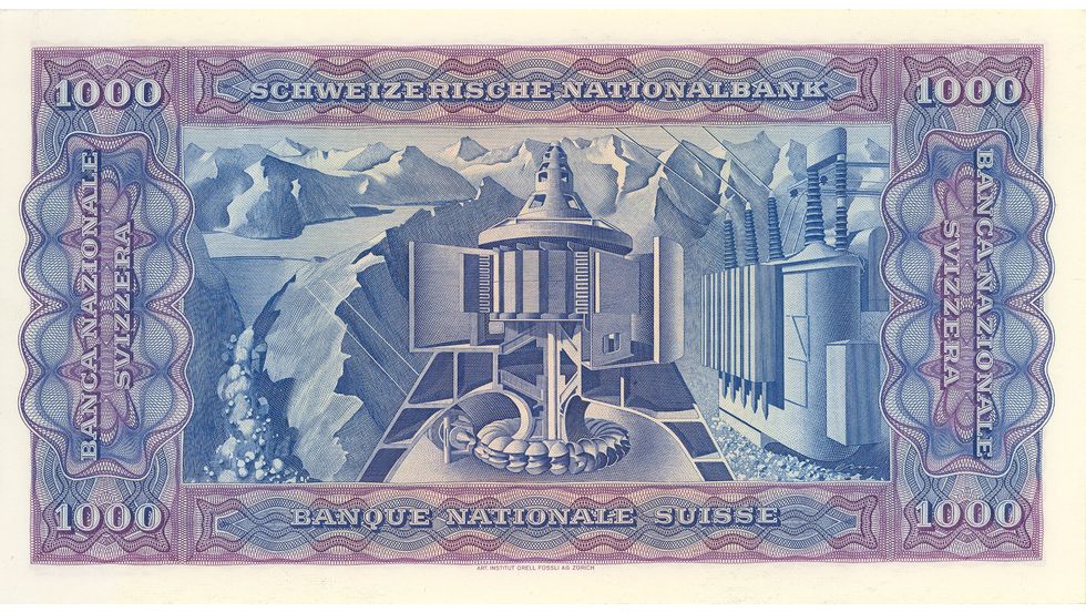 4ème série de billets 1938, Billet de 1000 francs, verso