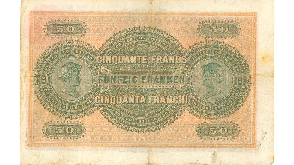1ère série de billets 1907, Billet de 50 francs, verso