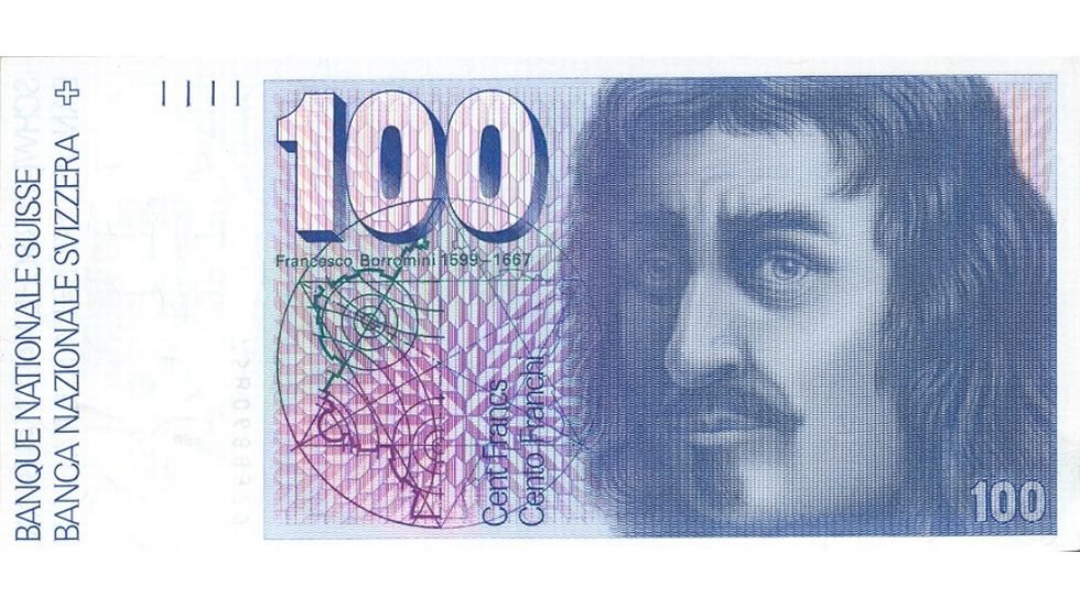 6. Banknotenserie 1976, 100-Franken-Note, Vorderseite