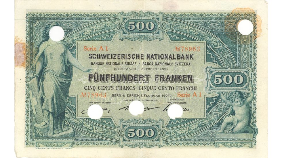 1ère série de billets 1907, Billet de 500 francs, recto