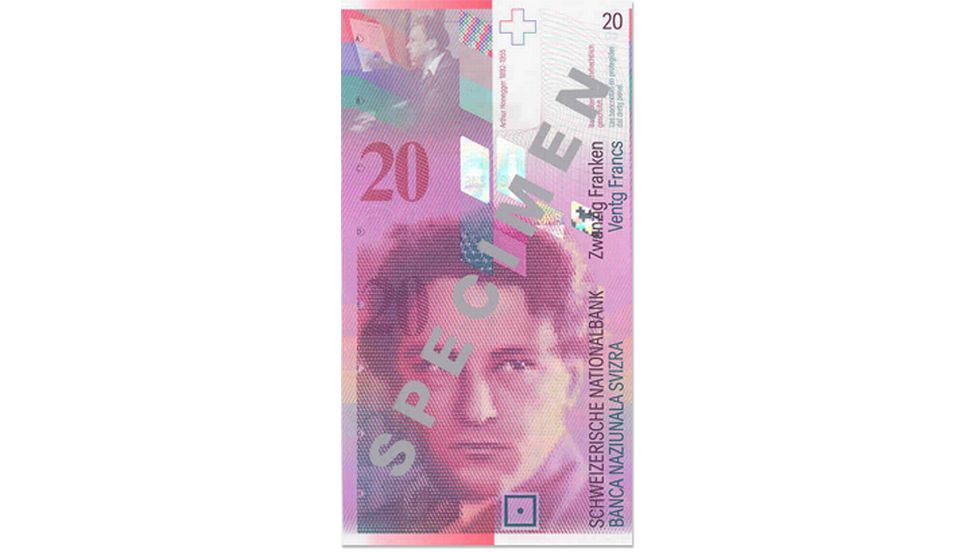 Eighth banknote series, 1995, 20 franc note, front