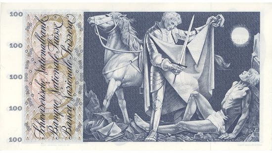 5ème série de billets 1956, Billet de 100 francs, verso